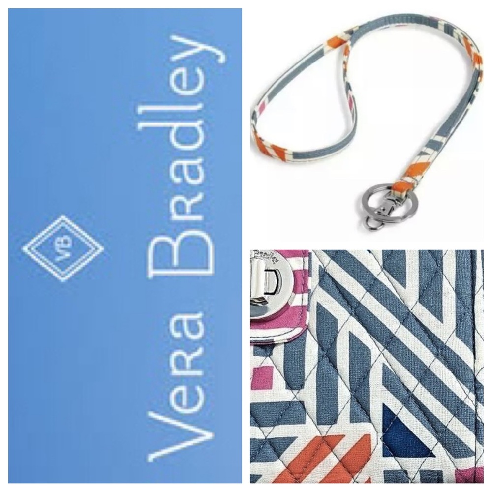 Vera Bradley Geo Medallions Lanyard Blue NEW